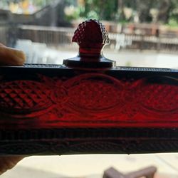#1543, Ruby Red Butter Dish/ Lid