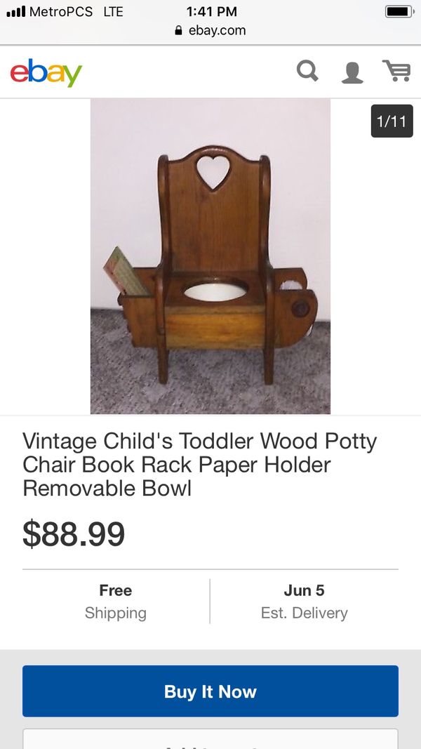 Vintage Child S Wooden Potty Chair Rack Paper Holder For Sale In Indianapolis In Offerup