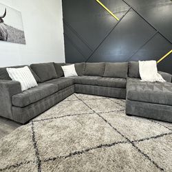 Grey Sectional Couch - Free Delivery 