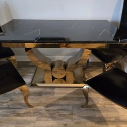 Black And Gold Dinette Set