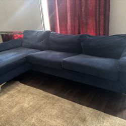 Beautiful Navy Blue Velvet Sofa