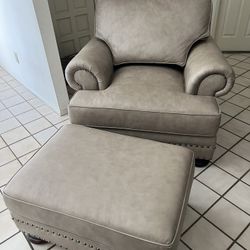Leather Chair & Ottoman