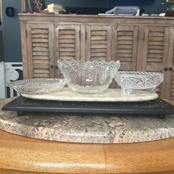 Vintage Large Mikasa Bow Bowl & Candy Bowl Crystal