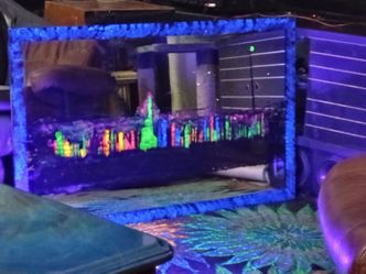 Resin Art Frame with UV Cityscape and Mirror