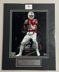 Drake Maye New England Patriots 8x10 Photo Matted 11x14