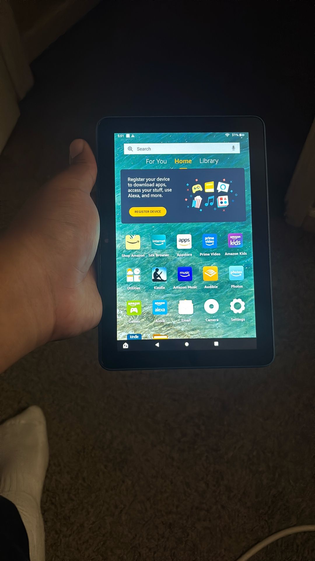 Blue Amazon Fire Tablet 