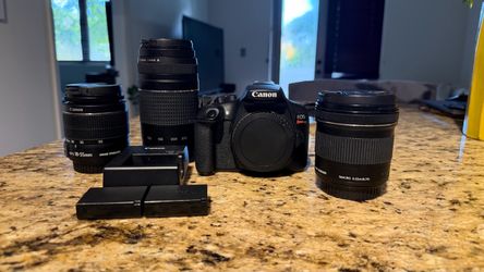 Canon EOS Rebel T6 DSLR Camera + 3 Lens Bundle