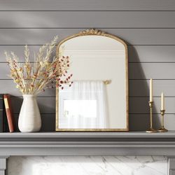 20"x30" Decorative Gold Wall Mantle Mirror Gold