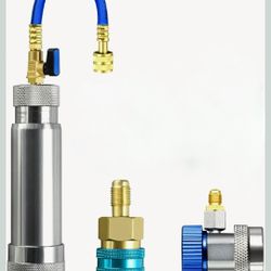 AC Oil Dye Injector Kit for R1234YF R134A System with
2 Quick Couplers 2 0il Checkers 2oz Measuring Cup