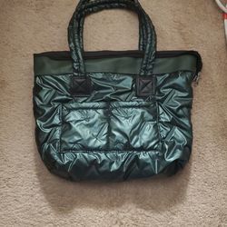 Puffy green purse