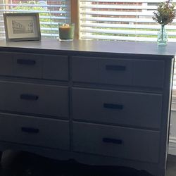 Charcoal Grey Solid Wood Dining/bedroom 6 Drawer Dresser