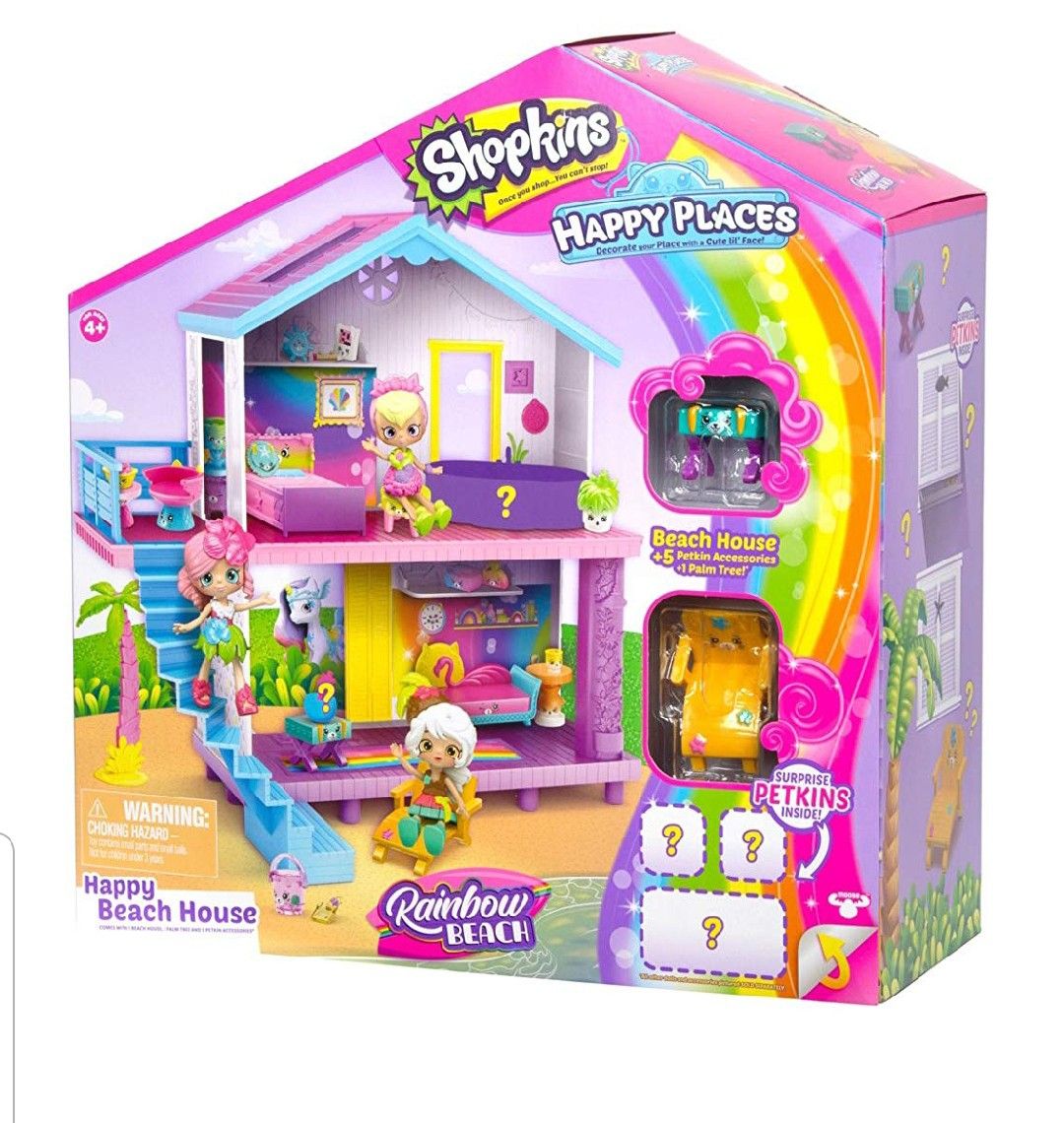 NEW Shopkins Happy Places Rainbow Beach House Playset