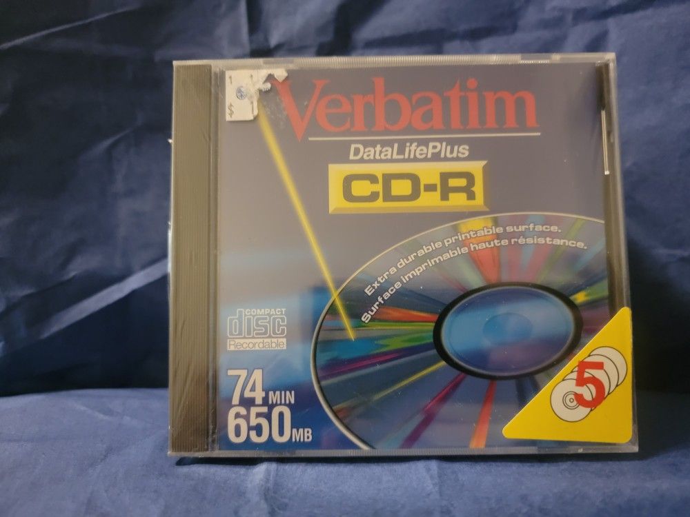 Verbatim Data Life Plus CD-R With Cases Pack of 10 Sealed 74 Min 650 MB