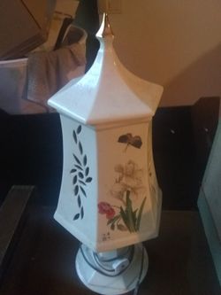 Antique floral lamp.