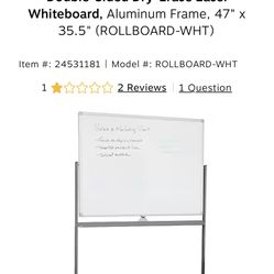 Mobile Double-Sided Dry-Erase Easel Whiteboard