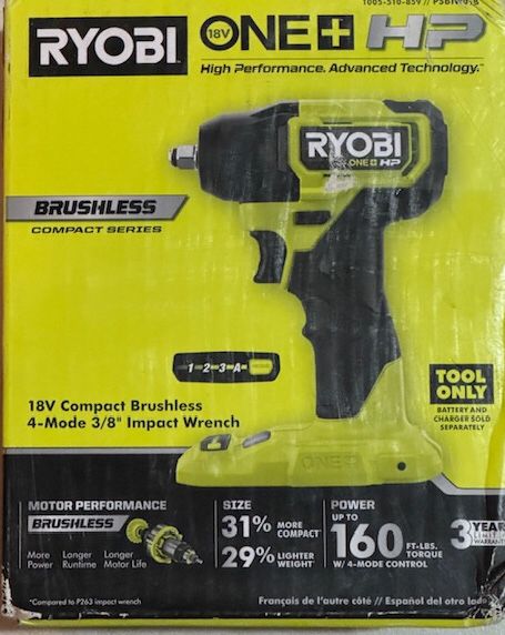 Ryobi One + HP 3/8” Wrench. Tool Only
