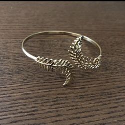 Gold Plated Golden Leaf Cuff Bracelet