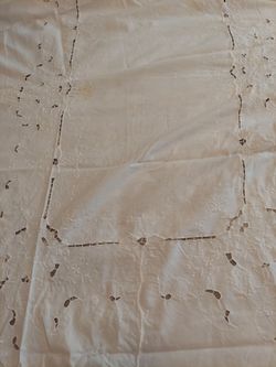 Battenberg lace table cloth