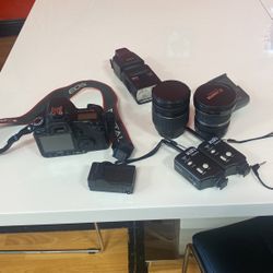 Canon With Accessories For Professional Photography (Camera And 2 Lenses Included