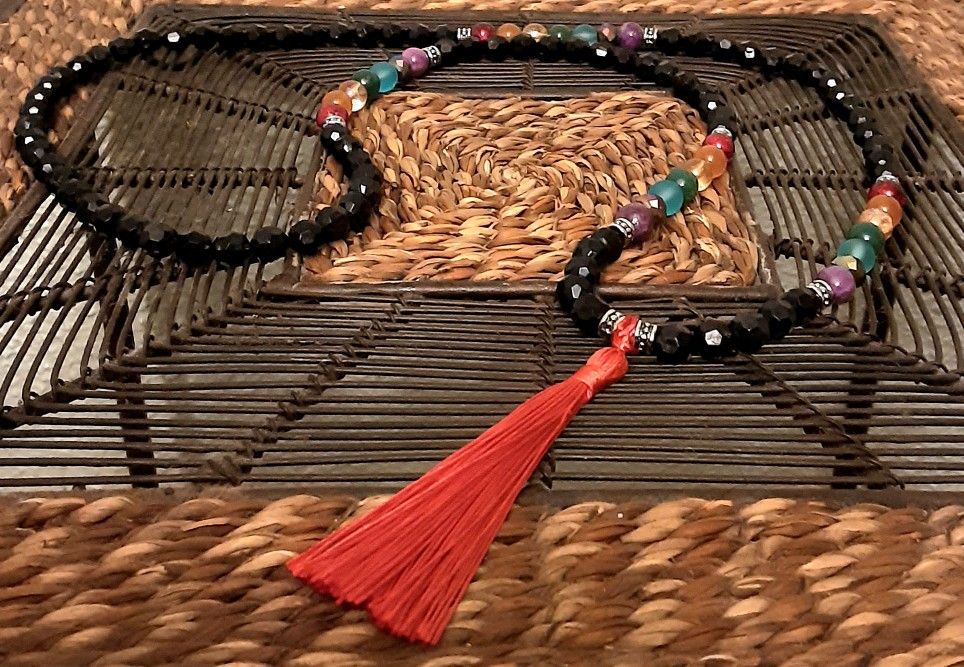 Handmade 7 Chakra 108 Bead Mala Prayer Necklace