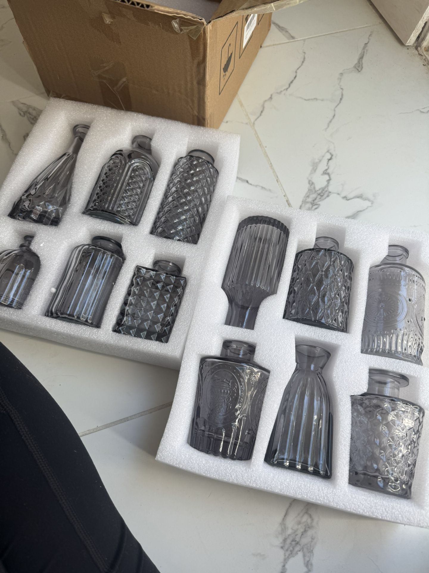 Clear Black Wedding Bud Vases