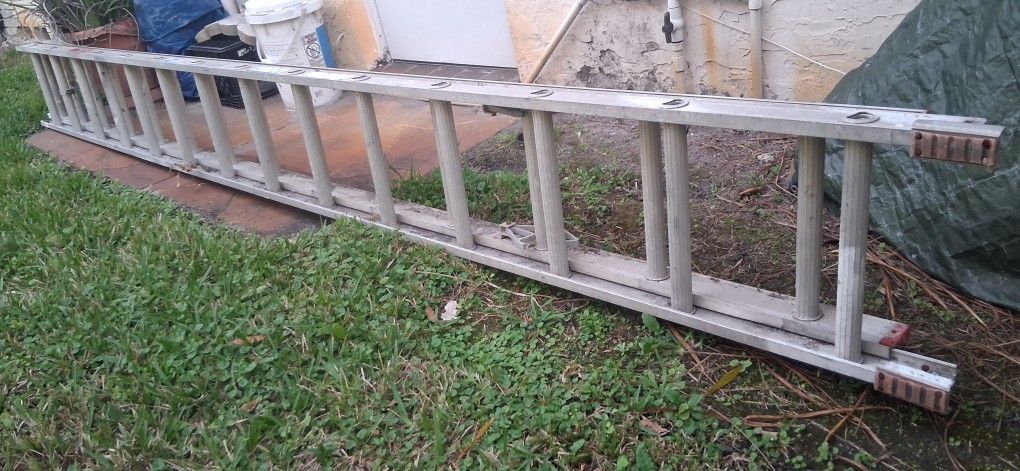 28 ft. Aluminum Extension Ladder (27 ft. Reach Height) with 300 lb. Load Capacity Type IA Duty Rating