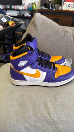 7Y Air Jordan Purple/yellow/white