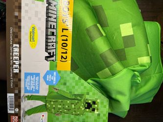 New Minecraft Creeper Boys Halloween Costume Size L (10/12)