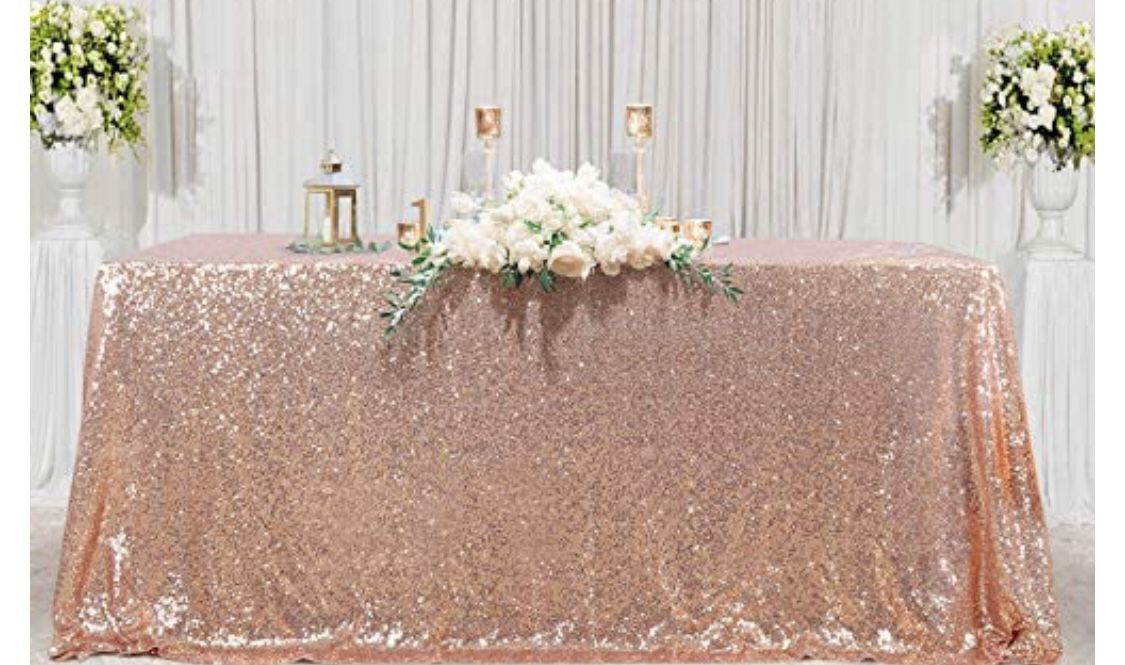 Sequin Rose Gold tablecloth