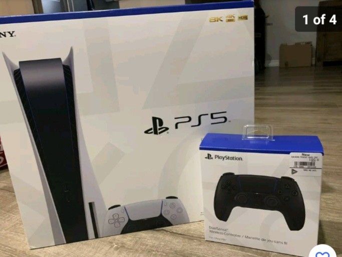 Sony PS5 PlayStation 5 Disc Blu-Ray Console + Extra Controller Bundle US Plug