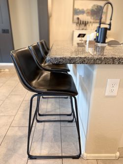 26" Black Barstools - Set Of 4