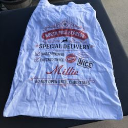 Canvas Santa Sack Personalized With The Name “Millie”