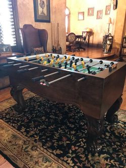Foosball Table with Ornate Wood Cabinet