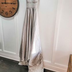 Floor Length Silver Gown With Pockets