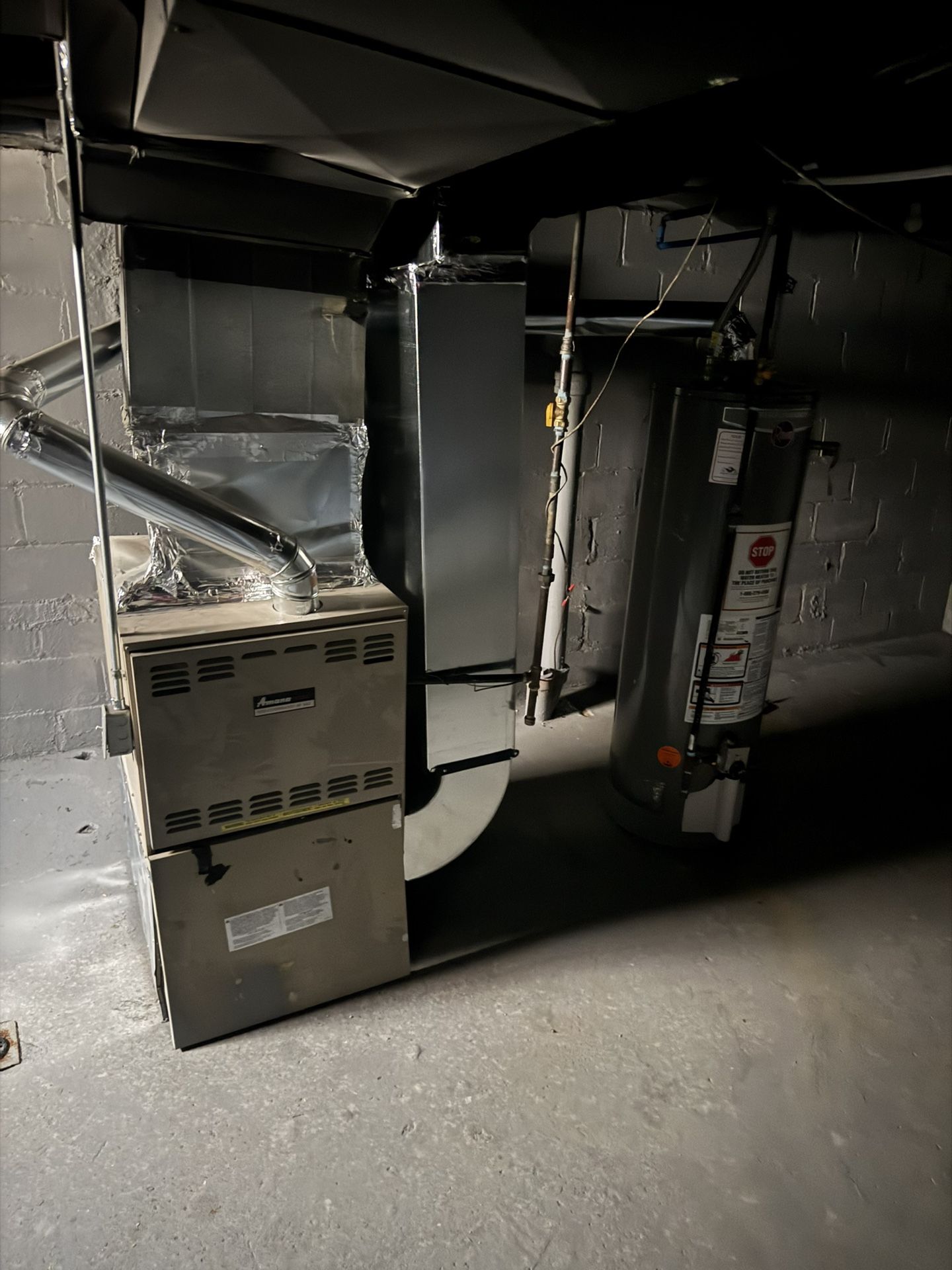 Amana Furnace & Rheem performance Hot Water Tank 