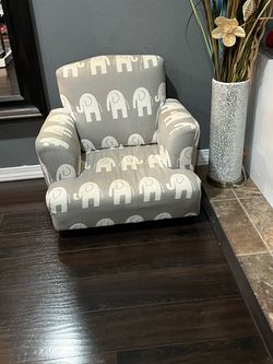 Kids Upholstered Armchair with Elephant Print