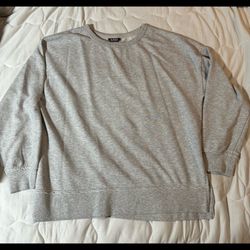 Buffalo David Bitton Sweatshirt Womens Medium Gray Boxy Cropped Pullover, NWOT