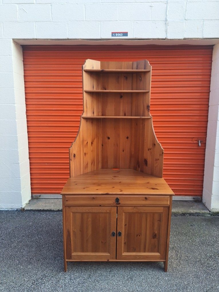 IKEA Leksvik Corner Wood Hutch/ Cabinet (No Longer Made)