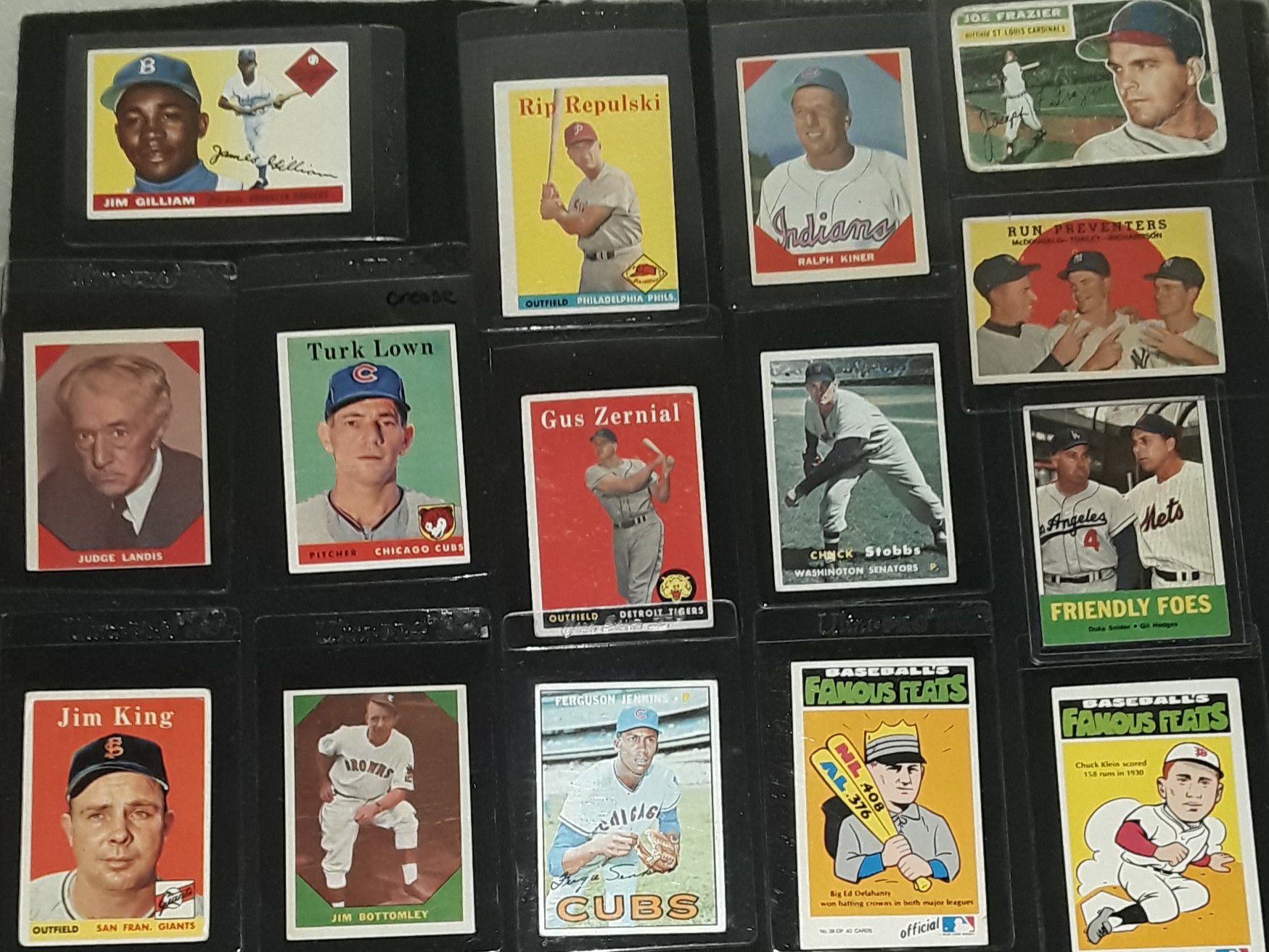 MIXED VINTAGE BASEBALL CARD LOT 50S-70S W/GILLIAM &MORE