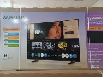 65" Screen Led Smart 4k Ultra HDTV By Samsung Crystal.  1 year Warranty