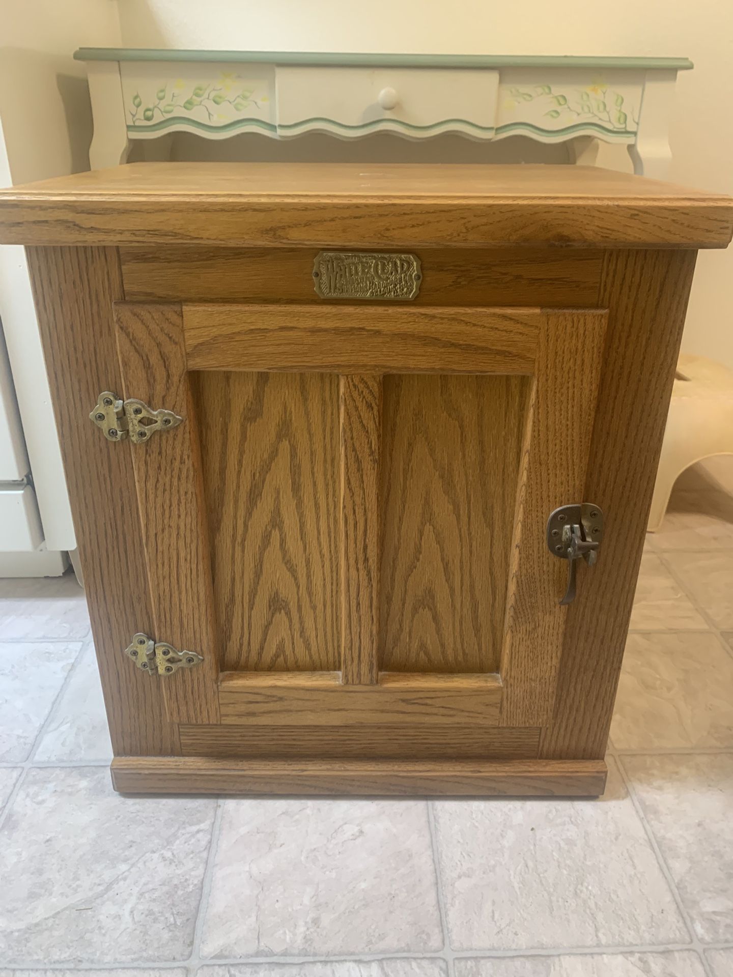 Vintage White Clad Ice Box