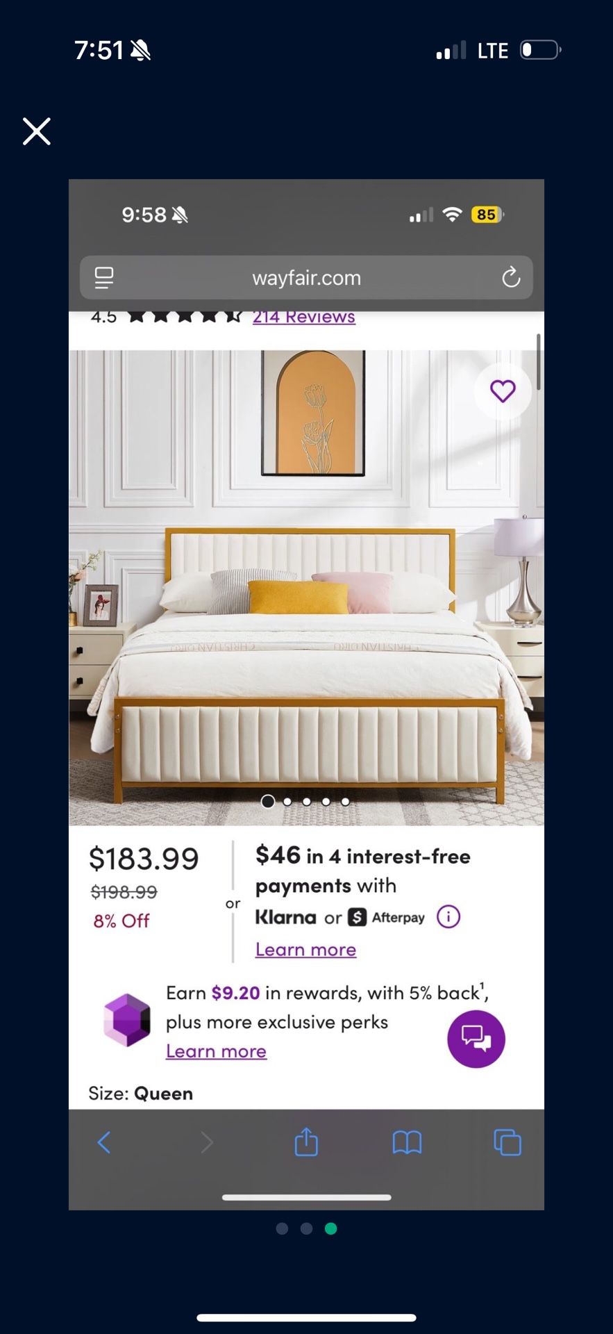 Wayfair Queen Bed Frame!!