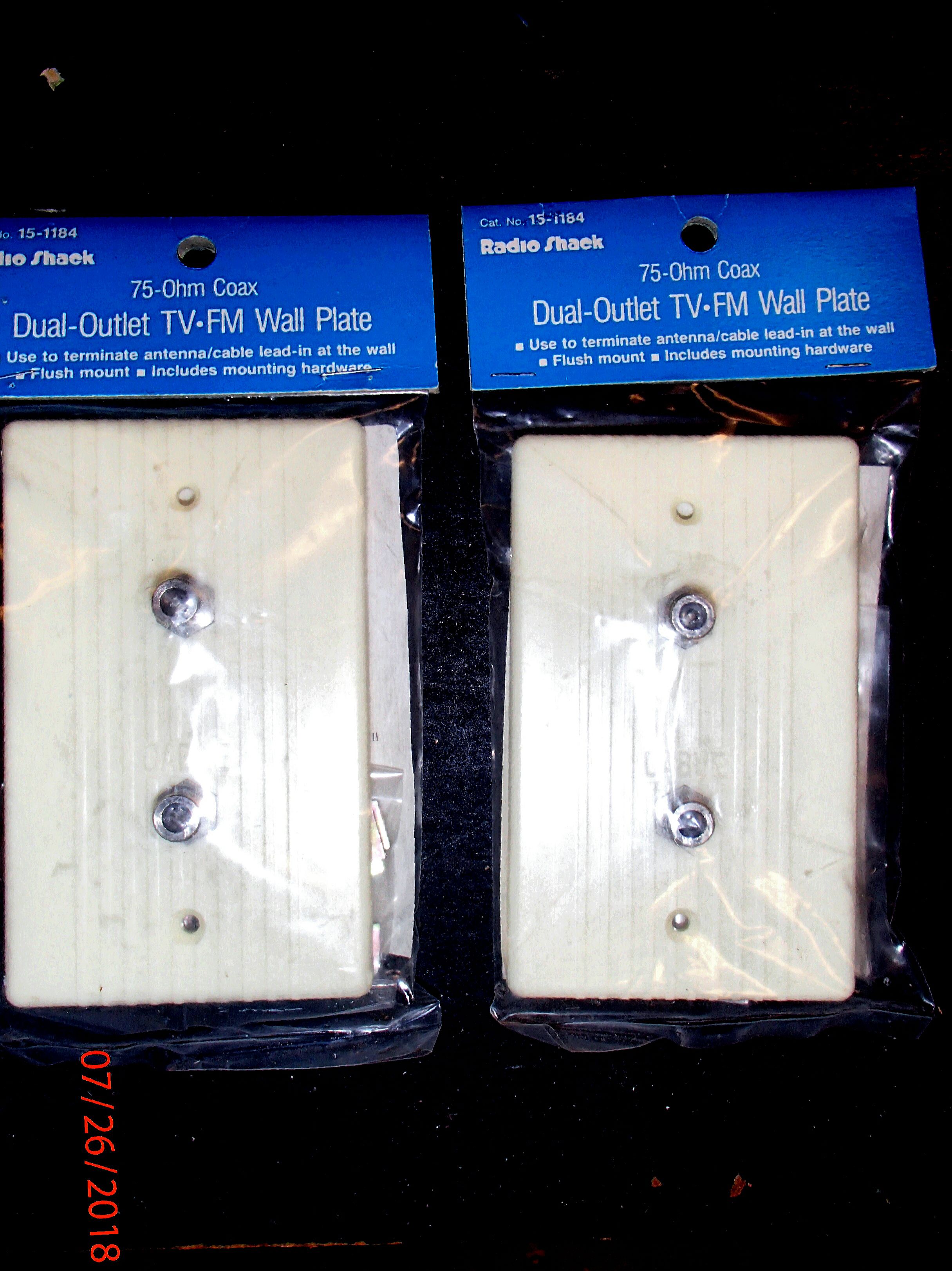 Double coax cable Jack wall outlet covers/plates $10 Cash Only