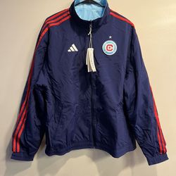 Adidas Chicago Fire On-Field Anthem Full-Zip Reversible⚽️⚽️Jacket Sz Small, Large And 2x