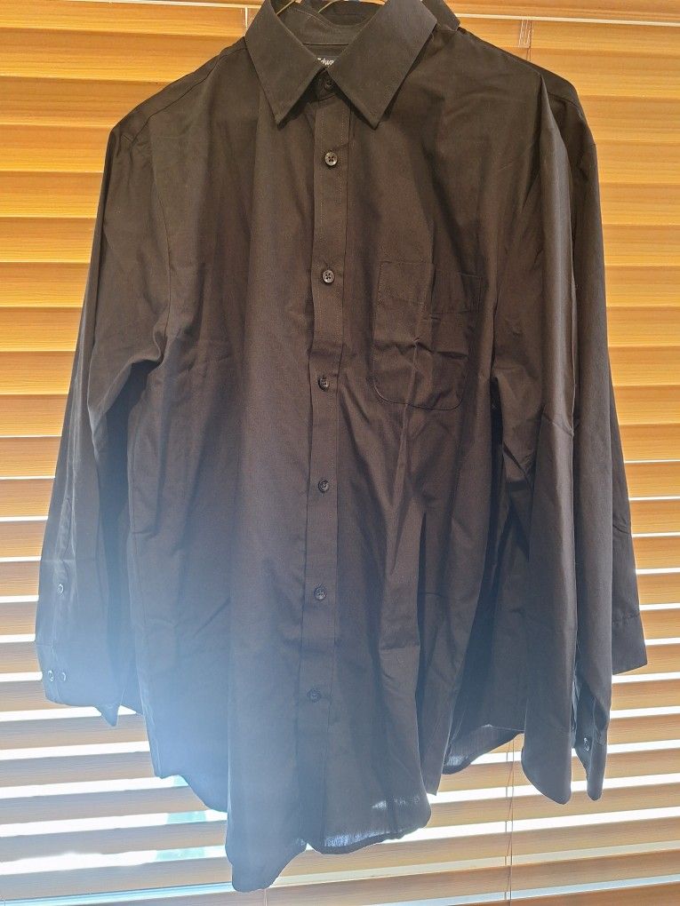 Black Button Up Dress Shirt Uniform Restaurant Security