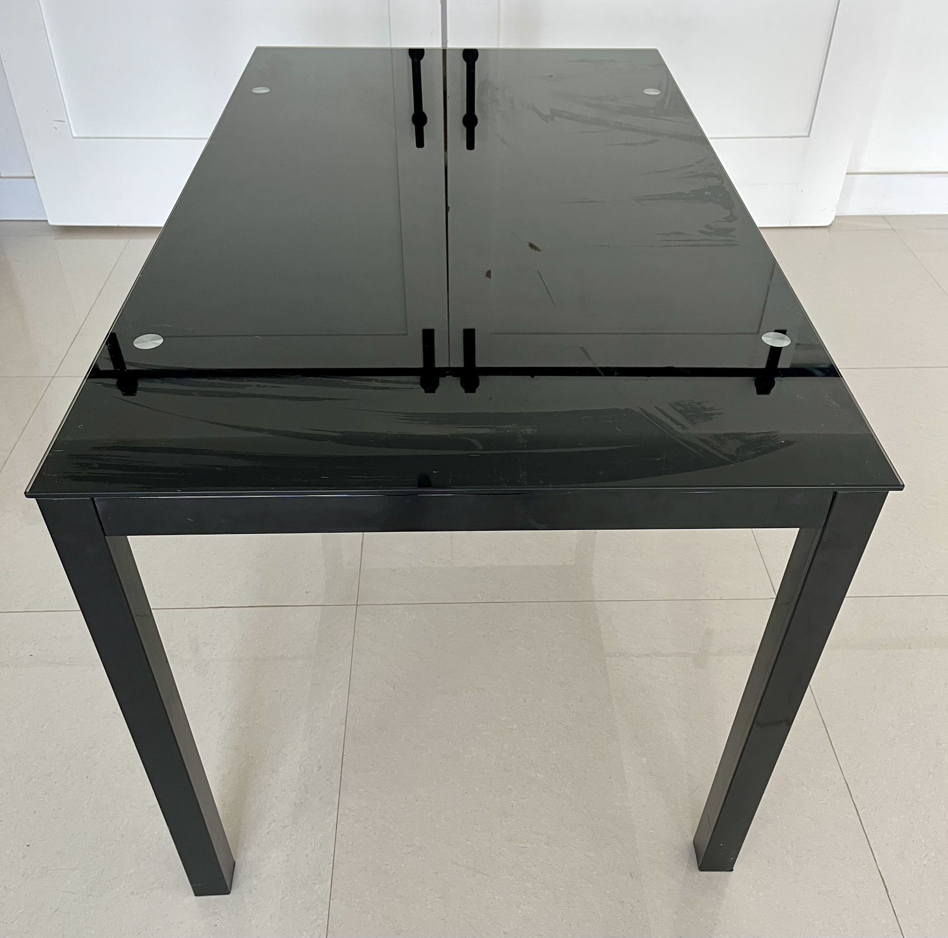 Metal Table Glass Top Desk