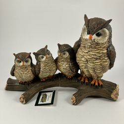 Collections Etc. Owl Family on Branch Figurine - Home & Garden Decor