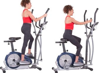 Body Champ 2-in-1 Upright Exercise Bike and Elliptical Trainer