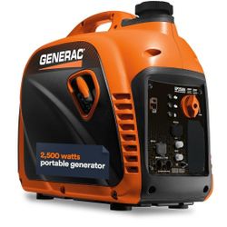 Generac 8251 GP2500i 2,500-Watt Gas Powered Portable Inverter Generator - Compact and Lightweight Design - Produces Clean, Stable Power - COsense Tech
