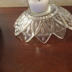 Two Glass Candle  Holders.